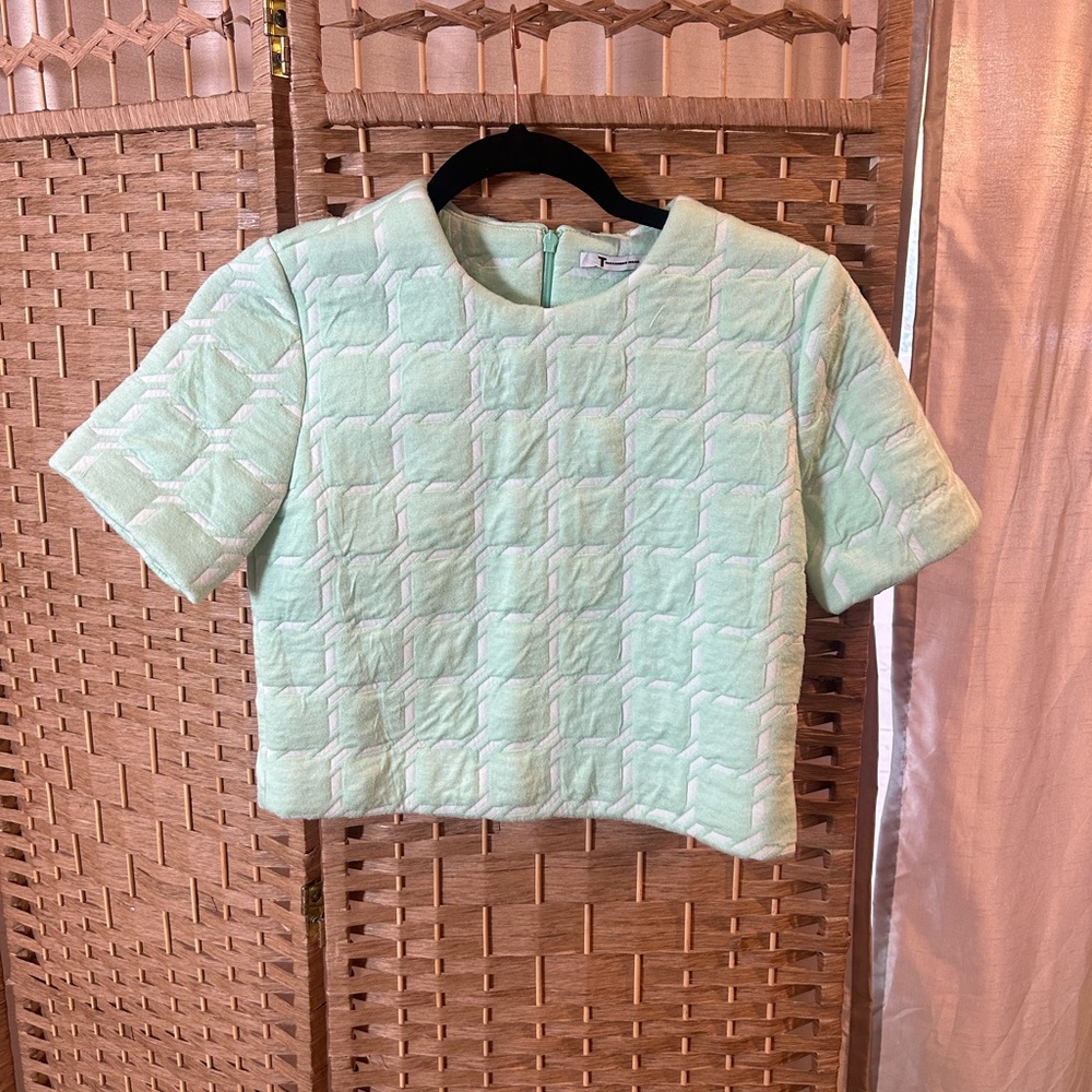 Alexander Wang Mint Green Quilted Crop Top